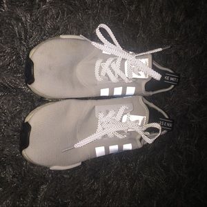 White and baby blue Adidas NMD size 9 lightly worn